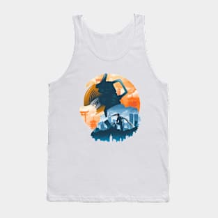 Ukiyo e Chainsaw Cityscape Tank Top